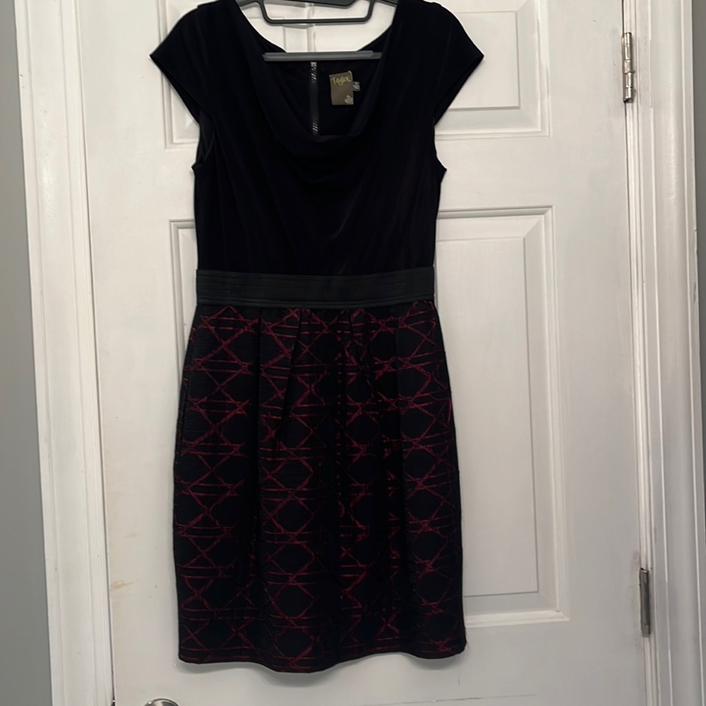 Black with red accents Taylor cocktail dress
